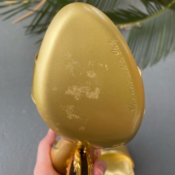 Dolce & GABBANA Keira Baroque DG Metallic Gold Heel Sandal Size 6 / 36 - Picture 10 of 16